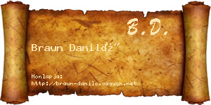 Braun Daniló névjegykártya